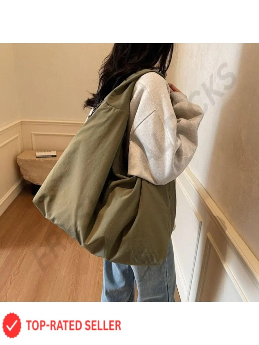 Slouchy Canvas Corduroy Tote Bag for Women Casual Hobo Y2K Accessory